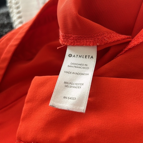 Athleta Women Orange Tie Waistband Snap Zipper Front 4 zip Pockets Shorts.Size:8 - Picture 8 of 8
